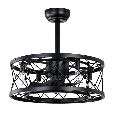 Misty Valley Brown LED Ceiling Fan with Light,AC Motor Quiet Small Ceiling Fan for Bedroom