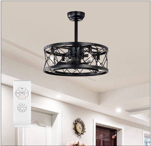 Misty Valley Brown LED Ceiling Fan with Light,AC Motor Quiet Small Ceiling Fan for Bedroom