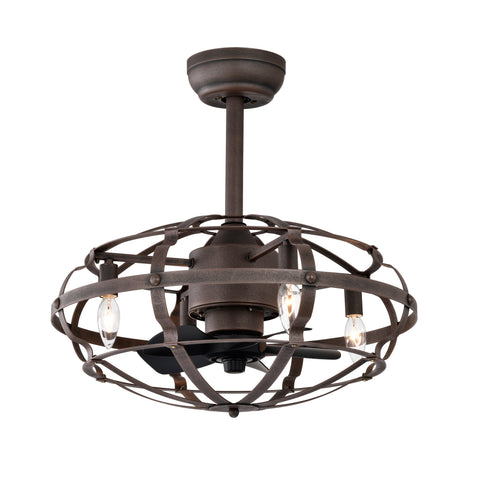 Misty Valley 52in. Modern Rust Red Ceiling Fan with Light and Remote Control, Industrial Ceiling Fan for Patio Living Room, Bedroom