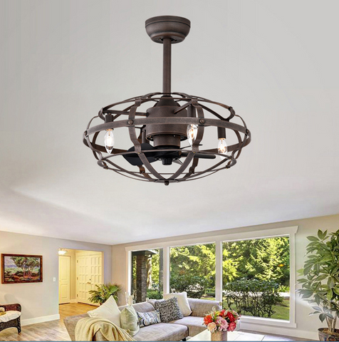 Misty Valley 52in. Modern Rust Red Ceiling Fan with Light and Remote Control, Industrial Ceiling Fan for Patio Living Room, Bedroom