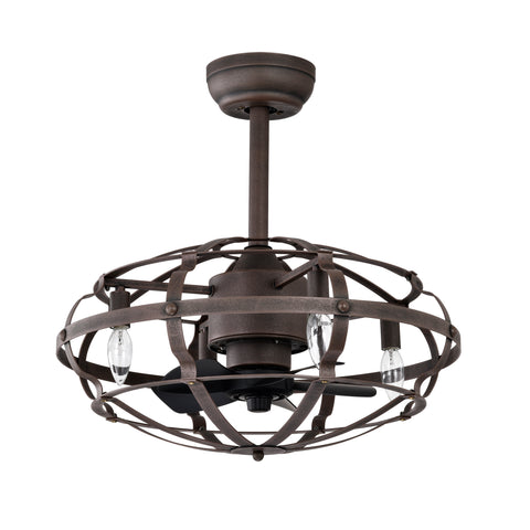 Misty Valley 52in. Modern Rust Red Ceiling Fan with Light and Remote Control, Industrial Ceiling Fan for Patio Living Room, Bedroom