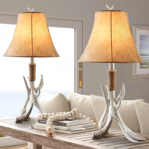 Misty Valley Forest Exotic Style Resin Table Lamp (Set of 2)