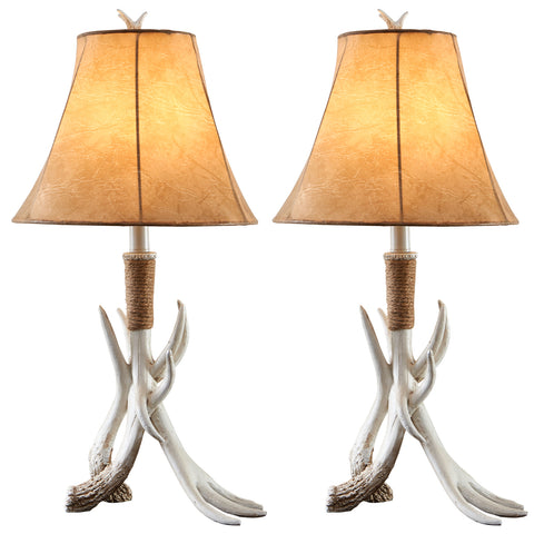 Misty Valley Forest Exotic Style Resin Table Lamp (Set of 2)