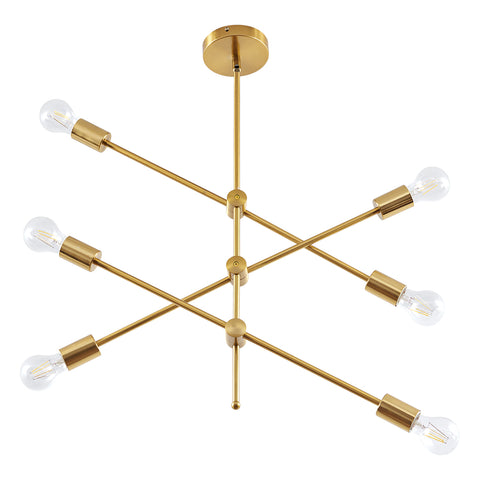 Misty Valley 6-Light DIY Shade Mid Century Sputnik Geometric Chandelier