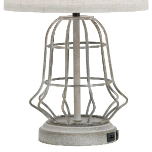 Misty Valley Modern White Metal USB Table Lamp (Set of 2)