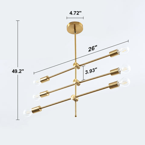 Misty Valley 6-Light DIY Shade Mid Century Sputnik Geometric Chandelier