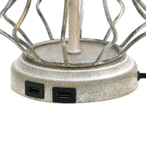 Misty Valley Modern White Metal USB Table Lamp (Set of 2)