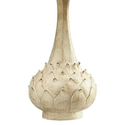 Misty Valley Modern Carved Floral Base and Fabric Lampshade,Resin Table Lamp