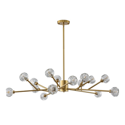 Misty Valley Mid-Century Modern American chandelier Golden iron -15 bulb
