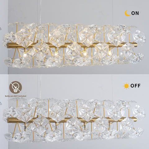 Misty Valley Modern American cylindrical Glam Crystal Chandelier, Classic Crystal Ceiling Light-18 bulbs