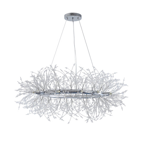 Misty Valley Modern American Round Crystal Chandelier, Classic Glam Crystal Pendant Light for Dining-12 bulbs