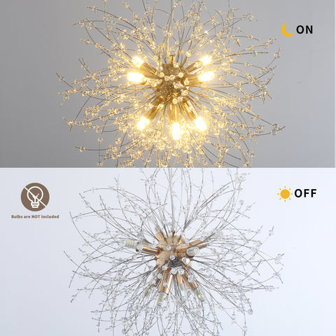 Misty Valley Modern American Multi-Particle Spherical Crystal Chandelier -8 Bulbs -G9 lamp holder
