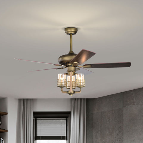 Misty Valley 52in. Modern Bronze Adjustable Height Ceiling Fan with Light, Traditional Reversible Airflow Ceiling Fan