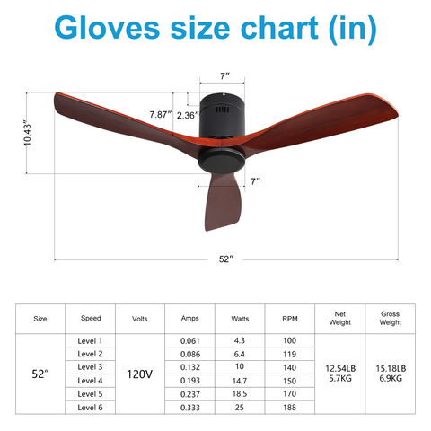 Misty Valley 52in. Matte Black Indoor Ceiling Fan with Light,Outdoor Wood Ceiling Fan Quite Reversible DC Motor for Patio
