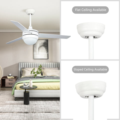 Misty Valley 50in. Modern White Ceiling Fan with Light, Remote Control Quiet Reversible Motor Ceiling Fan For Patio Living Room,