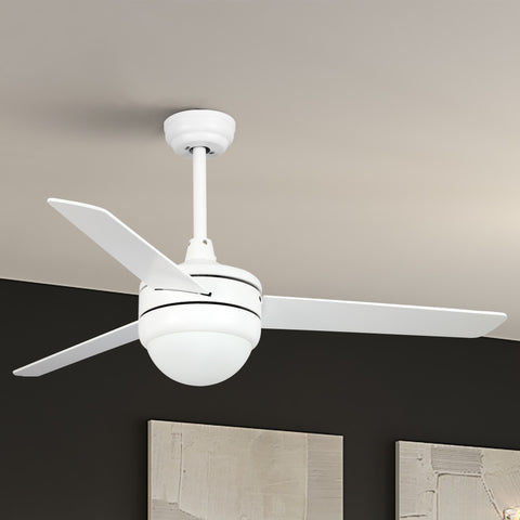 Misty Valley 50in. Modern White Ceiling Fan with Light, Remote Control Quiet Reversible Motor Ceiling Fan For Patio Living Room,