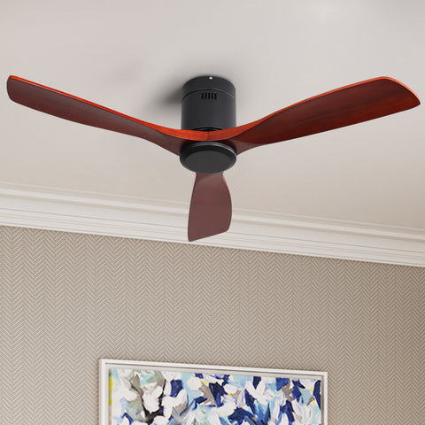 Misty Valley 52in. Matte Black Indoor Ceiling Fan with Light,Outdoor Wood Ceiling Fan Quite Reversible DC Motor for Patio