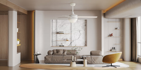 Misty Valley 50in. Modern White Ceiling Fan with Light, Remote Control Quiet Reversible Motor Ceiling Fan For Patio Living Room,