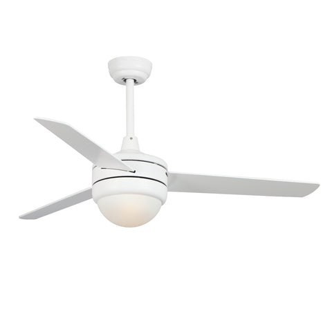 Misty Valley 50in. Modern White Ceiling Fan with Light, Remote Control Quiet Reversible Motor Ceiling Fan For Patio Living Room,
