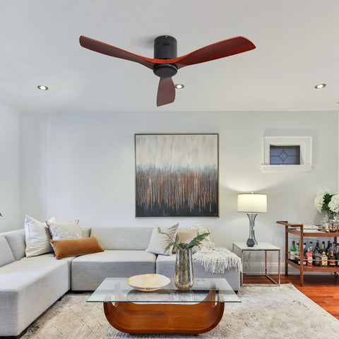 Misty Valley 52in. Matte Black Indoor Ceiling Fan with Light,Outdoor Wood Ceiling Fan Quite Reversible DC Motor for Patio