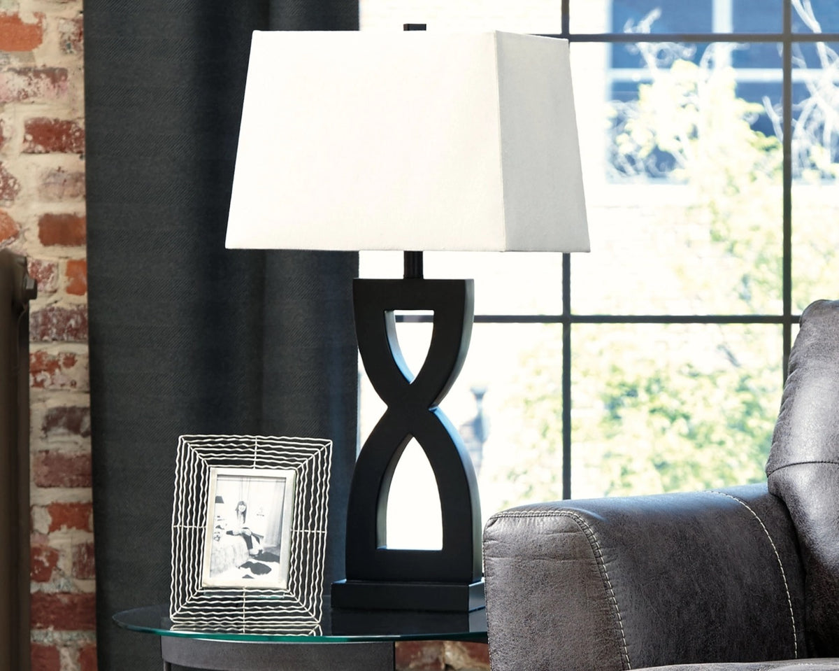 Misty Valley Ashley Amasai Black Contemporary Table Lamp (Set of 2)