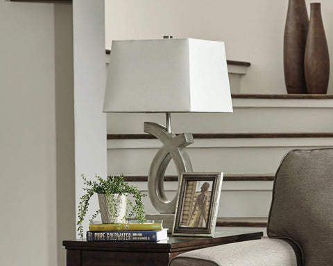 Misty Valley Amayeta Silver Finish Contemporary Table Lamp (Set of 2)