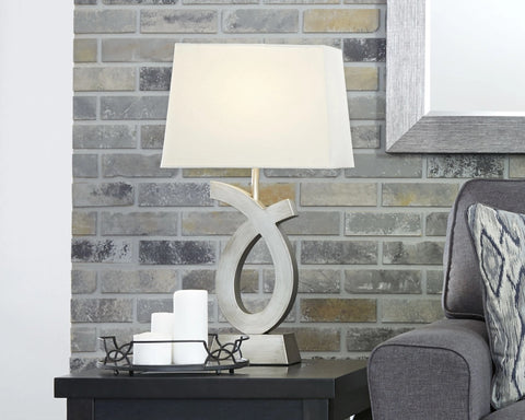 Misty Valley Amayeta Silver Finish Contemporary Table Lamp (Set of 2)