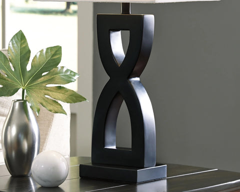 Misty Valley Ashley Amasai Black Contemporary Table Lamp (Set of 2)