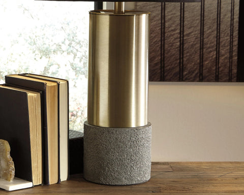Misty Valley Jacek Gray+Brass Finish Contemporary Table Lamp (Set of 2)