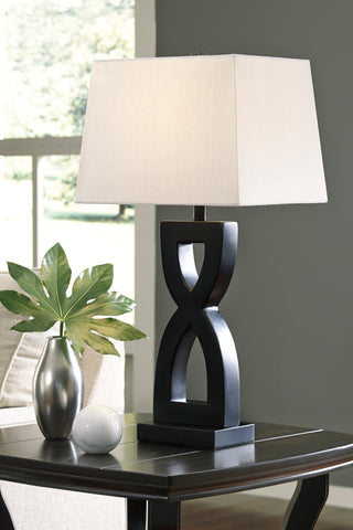 Misty Valley Ashley Amasai Black Contemporary Table Lamp (Set of 2)