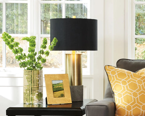 Misty Valley Jacek Gray+Brass Finish Contemporary Table Lamp (Set of 2)
