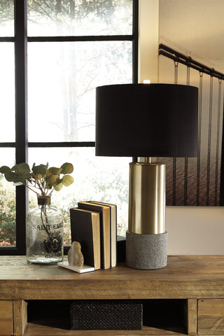 Misty Valley Jacek Gray+Brass Finish Contemporary Table Lamp (Set of 2)