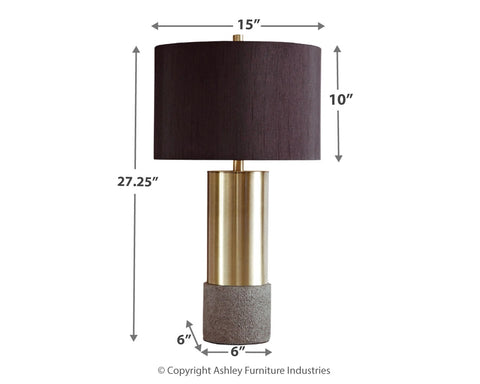 Misty Valley Jacek Gray+Brass Finish Contemporary Table Lamp (Set of 2)
