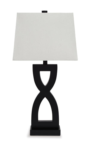 Misty Valley Ashley Amasai Black Contemporary Table Lamp (Set of 2)