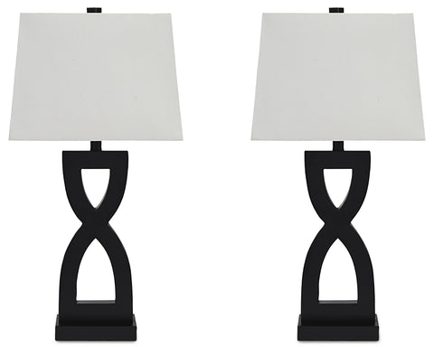 Misty Valley Ashley Amasai Black Contemporary Table Lamp (Set of 2)