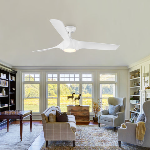 Misty Valley 56in.LED Modern White Ceiling Fan with Light, Color Changing with Lastest DC Motor