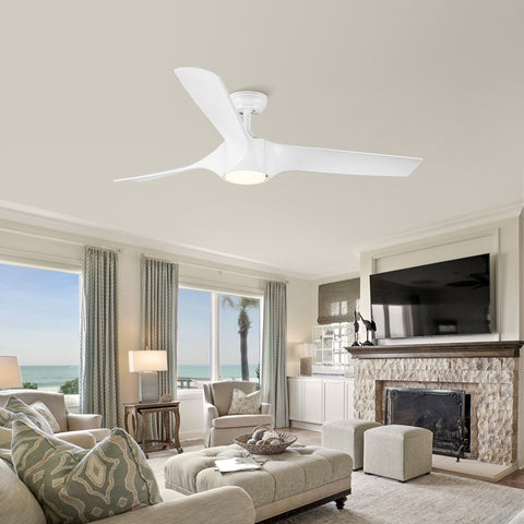 Misty Valley 56in.LED Modern White Ceiling Fan with Light, Color Changing with Lastest DC Motor