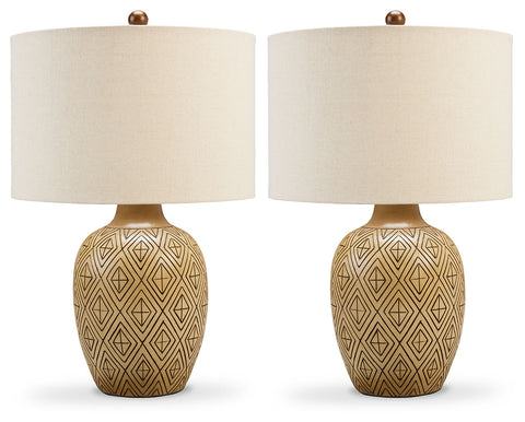 Misty Valley Jairgan Tan/Black Casual Table Lamp (Set of 2)