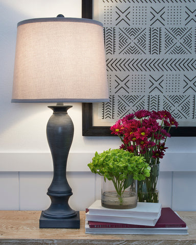 Misty Valley Modern Samland Gray Blue Traditional Table Lamp (Set of 2)