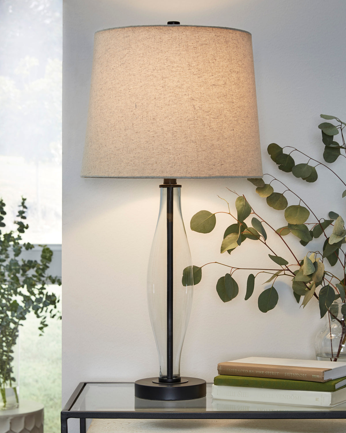Misty Valley Travisburg Clear/Black Casual Table Lamp (Set of 2)
