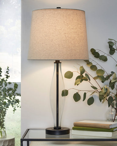 Misty Valley Travisburg Clear/Black Casual Table Lamp (Set of 2)