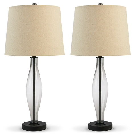 Misty Valley Travisburg Clear/Black Casual Table Lamp (Set of 2)