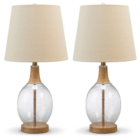 Misty Valley Clayleigh Clear/Brown Casual Table Lamp (Set of 2)