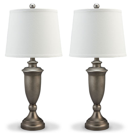 Misty Valley Doraley Antique Silver Finish Traditional Table Lamp (Set of 2)