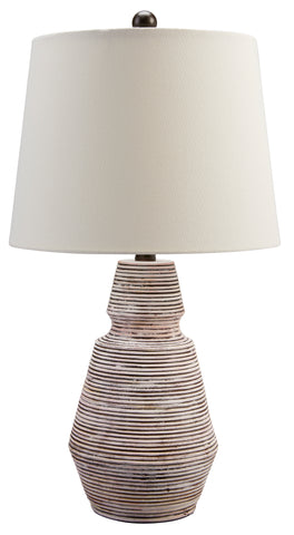 Misty Valley Jairburns Brick Red/White Casual Table Lamp (Set of 2)