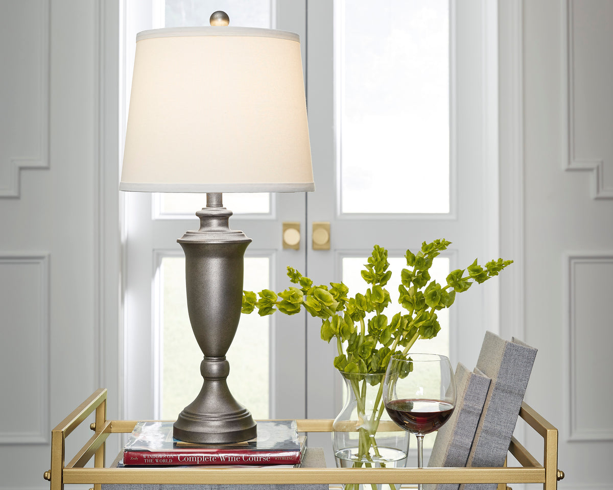 Misty Valley Doraley Antique Silver Finish Traditional Table Lamp (Set of 2)