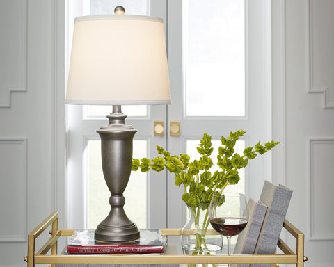 Misty Valley Doraley Antique Silver Finish Traditional Table Lamp (Set of 2)