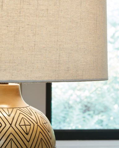 Misty Valley Jairgan Tan/Black Casual Table Lamp (Set of 2)