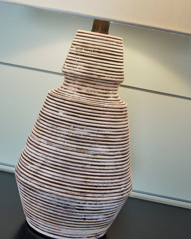 Misty Valley Jairburns Brick Red/White Casual Table Lamp (Set of 2)