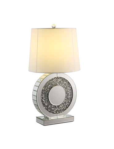 Misty Valley Noralie Round Shaped Base Table Lamp, Mirrored & Faux Diamonds